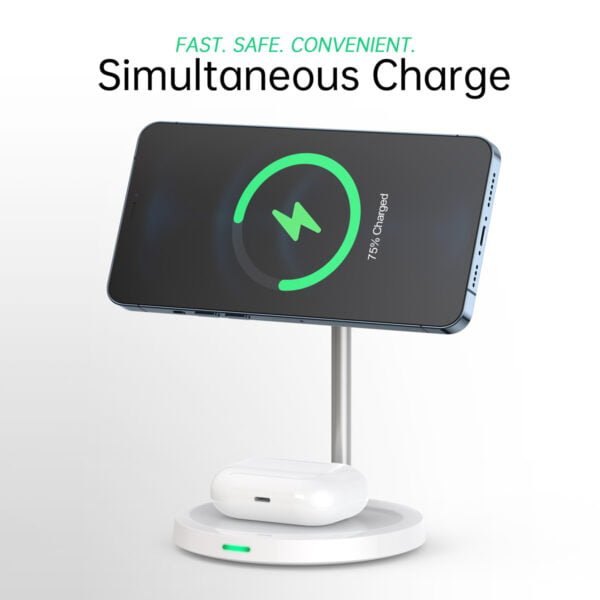 2 in 1 MagLeap Wireless Charger Stand, 15W Fast Wireless Charging Stand - Image 7