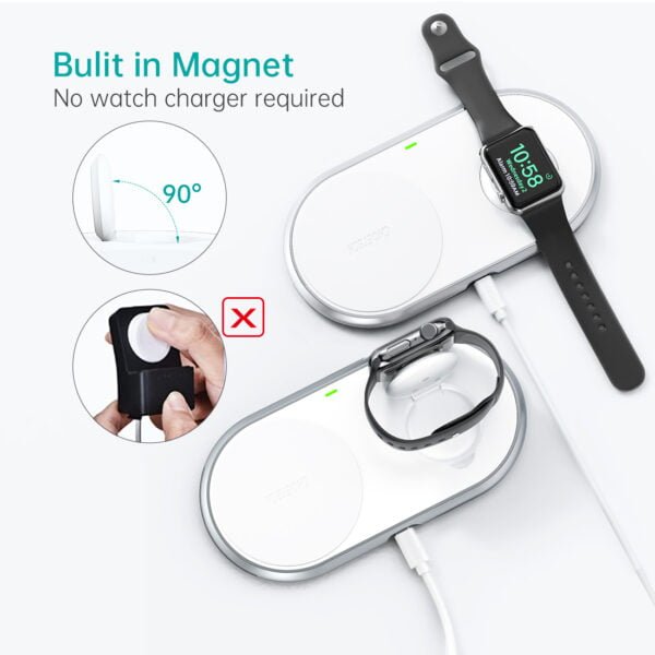 2 in 1 Dual Wireless Charger Pad & Foldable Apple Watch (MFI Certified) Orignial Design for wholesale - Image 5