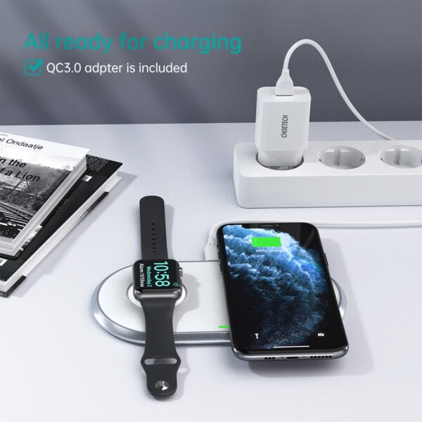 2 in 1 Dual Wireless Charger Pad & Foldable Apple Watch (MFI Certified) Orignial Design for wholesale - Image 3