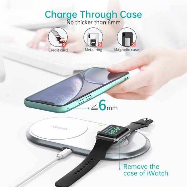 2 in 1 Dual Wireless Charger Pad & Foldable Apple Watch (MFI Certified) Orignial Design for wholesale - Image 2