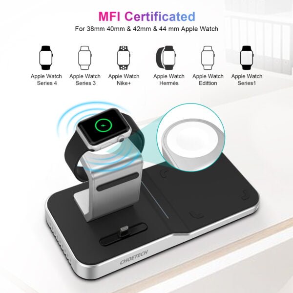 Distributor price 4 in 1 iPhone and Apple Watch Wireless Charging Dock (MFi Certified) - Image 2