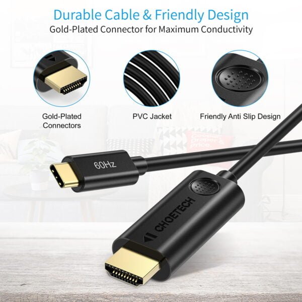 4K@60Hz 1.8m/6ft USB C to HDMI Cable Factory Price - Image 2