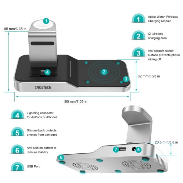 Distributor price 4 in 1 iPhone and Apple Watch Wireless Charging Dock (MFi Certified) - Image 6