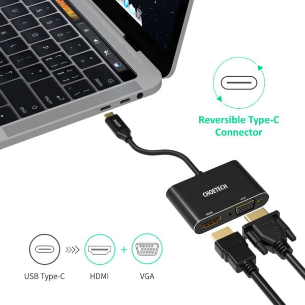 Wholesale spcial price 2 in 1 HUB-M07 USB C to HDMI VGA Adapter Hub - Image 6