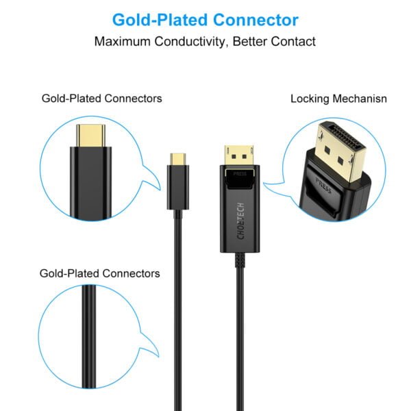 USB C to DisplayPort Cable 4K@60Hz Factory wholesale DP cable - Image 3