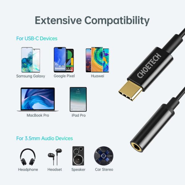 USB-C to 3.5mm Headphone Audio Jack Adapter with Hi-Res DAC - Image 4