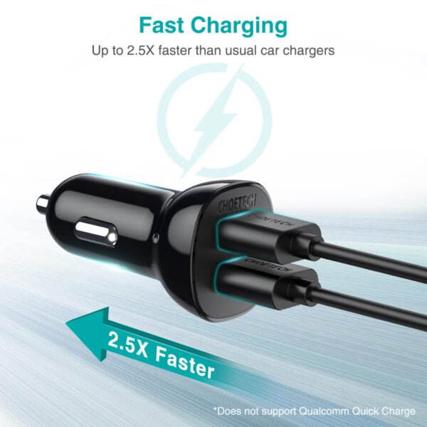 Dual USB Port 3.1A/15W Dual USB Fast Car Charger - Image 2