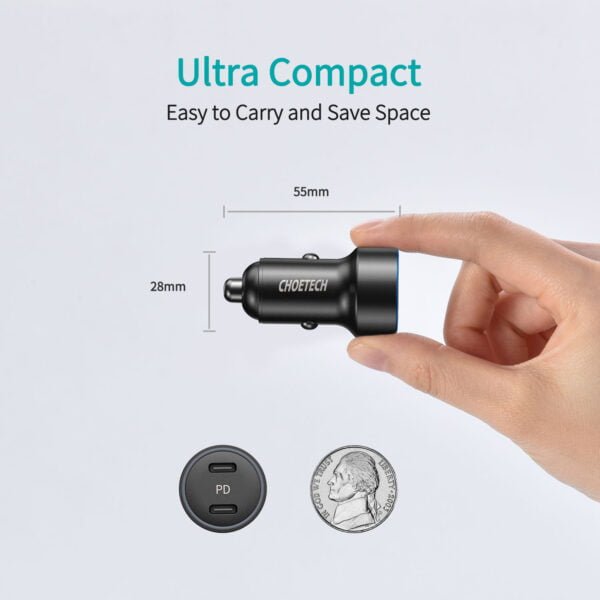 USB C Car Charger, 40W 2-Port All Metal Fast Car Charger for iPhone 12/12 Pro Max/12 Mini, Dual 20W Type C PD Car Charger - Image 8