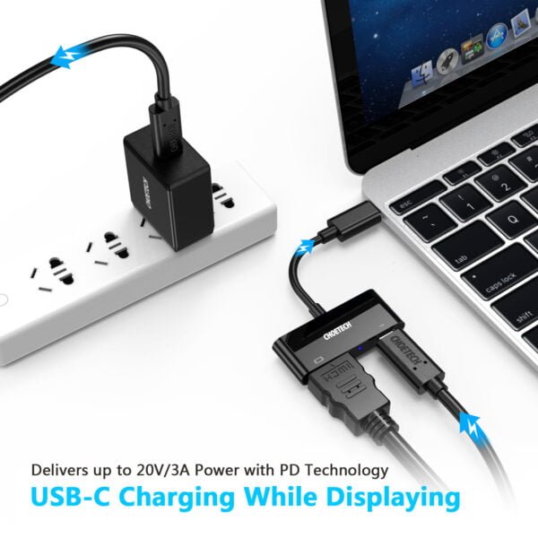 China manufacturer USB C to HDMI Adapter(4K@60hz), USB Type-C HDMI Female Adapter with 60W PD Charging Port - Image 3