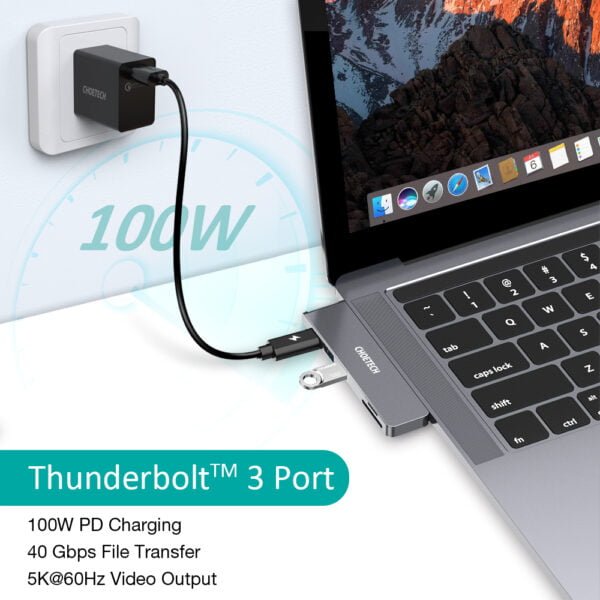 Factory supply 7-in-1 MacBook Pro USB C Hub with 4K HDMI, 2 USB 3.0, 100W USB C Power Delivery - Image 8