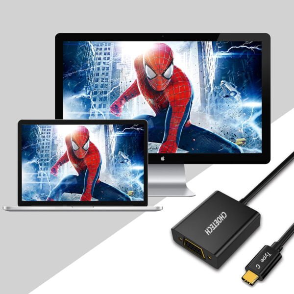 1080p Supported USB 3.1 USB Type-C to VGA Adapter (Thunderbolt 3 Port Compatible) - Image 3