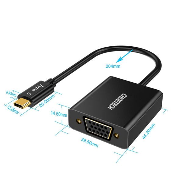 1080p Supported USB 3.1 USB Type-C to VGA Adapter (Thunderbolt 3 Port Compatible) - Image 4