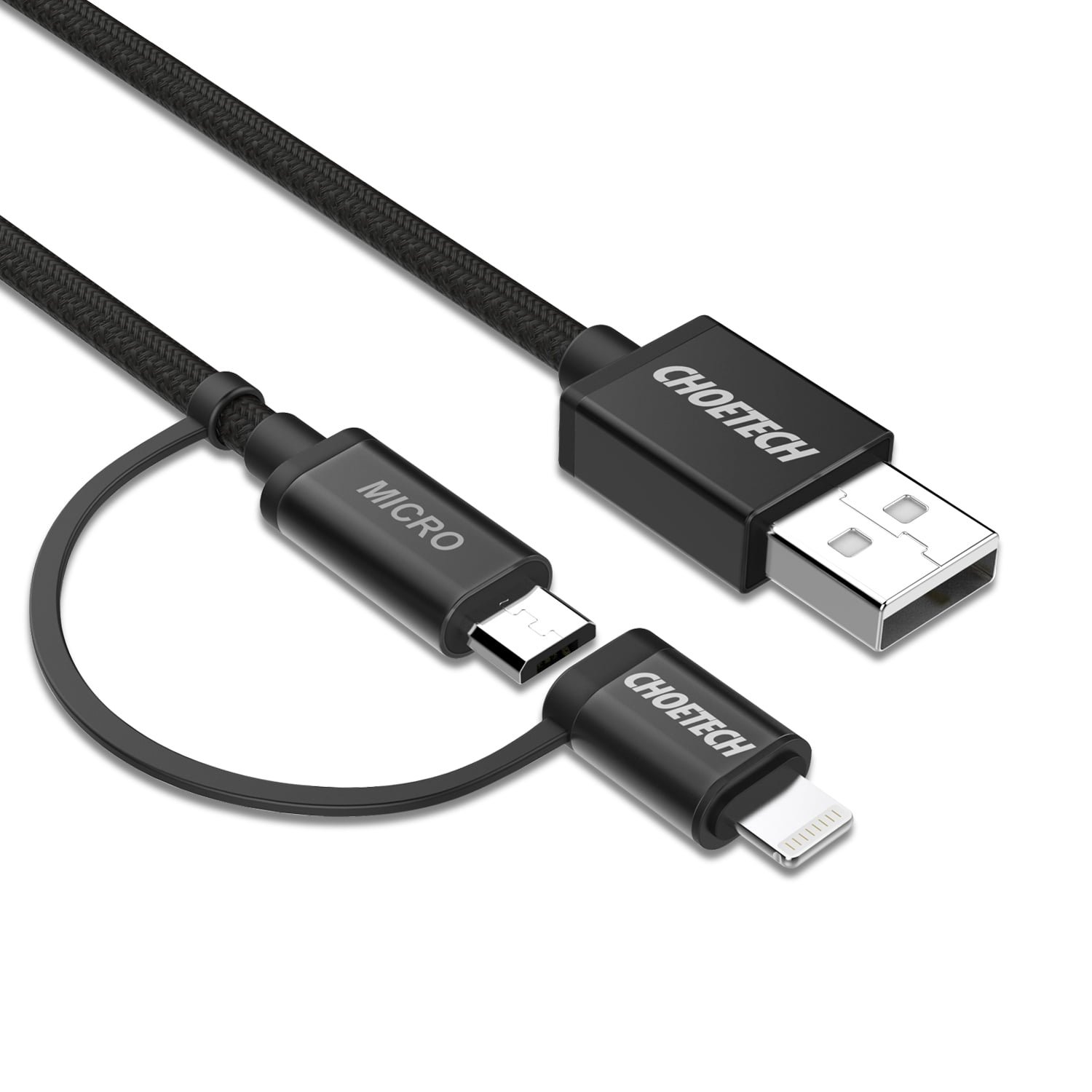 [Apple MFi Certified] 2 in 1 Lightning and Micro USB Cable (1.2m/4ft ...