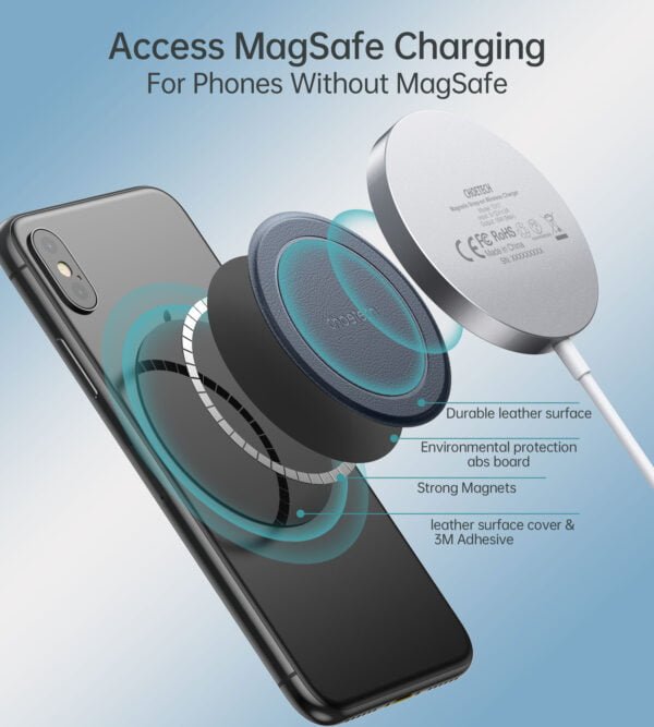 Magnetic Metal Plate, Compatible with Apple Magsafe Charger and Wireless Charger for Magnetic Phone Car Mount Holder Cradle with Adhesive (Compatible with Magnetic Mounts) - Image 4