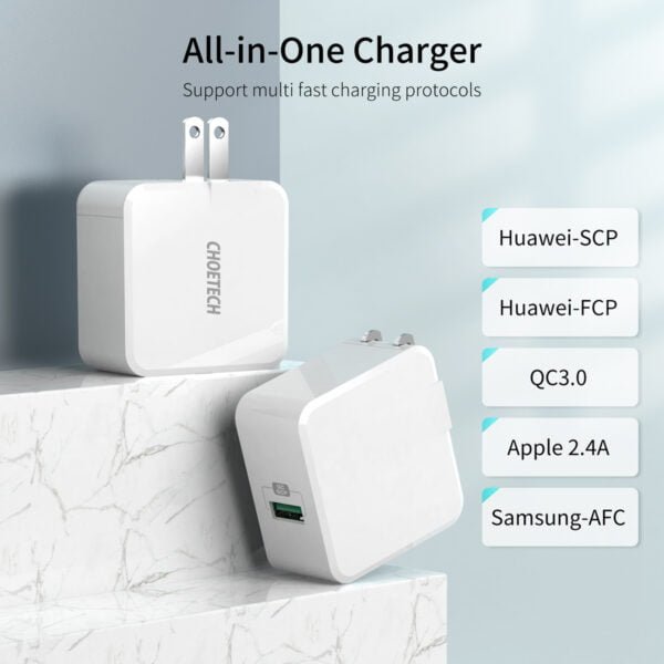 5A Fast Charger, 22.5W (4.5V/5A, 5V/4.5A) USB A Quick Charger Power Adapter for Huawei Distributors - Image 3