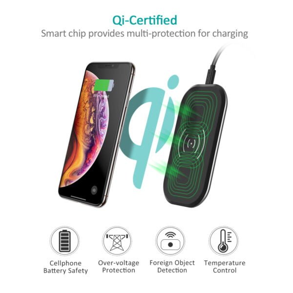 Manufacturer and Factory Supply Fast Wireless Charger, 3 Coils Qi Wireless Charging Pad - Image 5