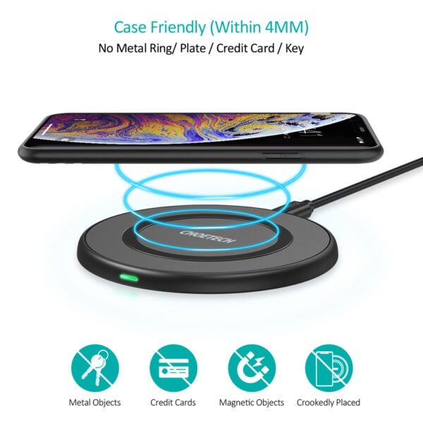 Round Wireless Charger, 10W Fast Wireless Charging Pad - Image 3