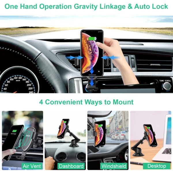 7.5W Gravity Adjustable Wireless Car Charger Mount Factory supply - Image 5