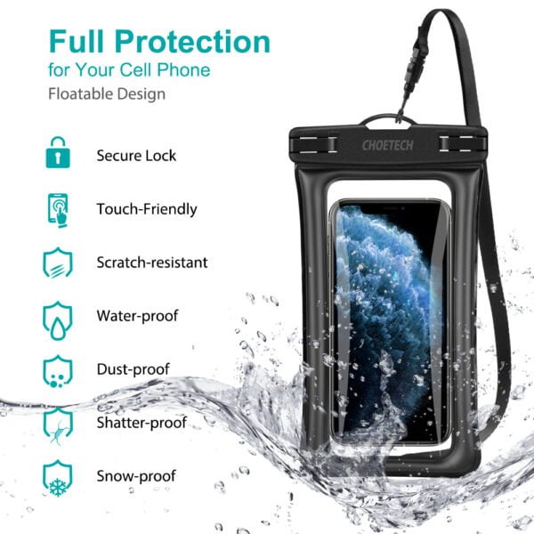 Floating Waterproof Case, Clear Transparent Cellphone Waterproof, Dustproof Dry Bag with Armband & Neck Strap - Image 2