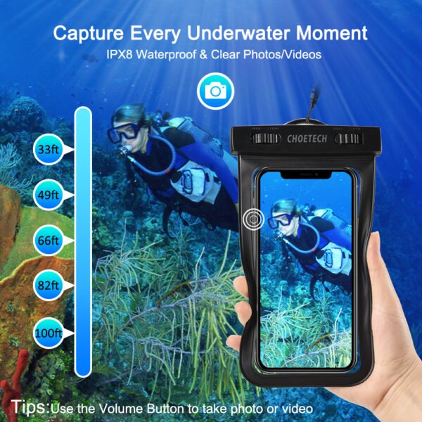 Floating Waterproof Case, Clear Transparent Cellphone Waterproof, Dustproof Dry Bag with Armband & Neck Strap - Image 5