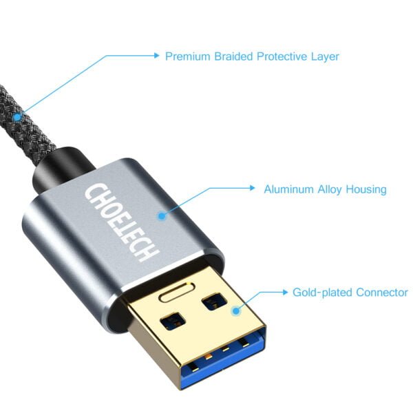 USB 3.0 Extension Cable(6.6ft/2m), A-Male to Female 5Gbps High Data Transfer Cord - Image 2