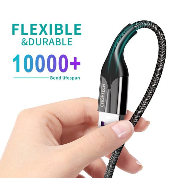 USB Type C Cable for HUAWEI, 5A SuperCharge Fast Charging Nylon Braided Cable Wholesale Price - Image 6