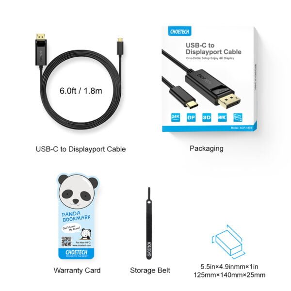 USB C to DisplayPort Cable, USB 3.1 Type C to DisplayPort Aluminum Cable Thunderbolt 3(4K@60Hz) Compatible - Image 6