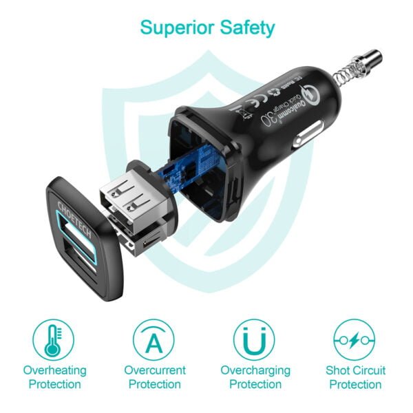 China Factory good price QC3.0 30W Dual USB Car Charger - Image 5