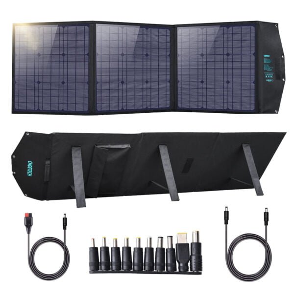 120W Solar Charger, Portable Solar Foldable Solar Panel Cell Solar Charger with DC output and QC/PD 3.0 Ports